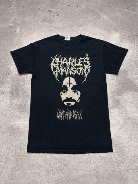 Other Designers Band Tees - Vintage Charles Manson Love And Peace LGB Style T-Shirt