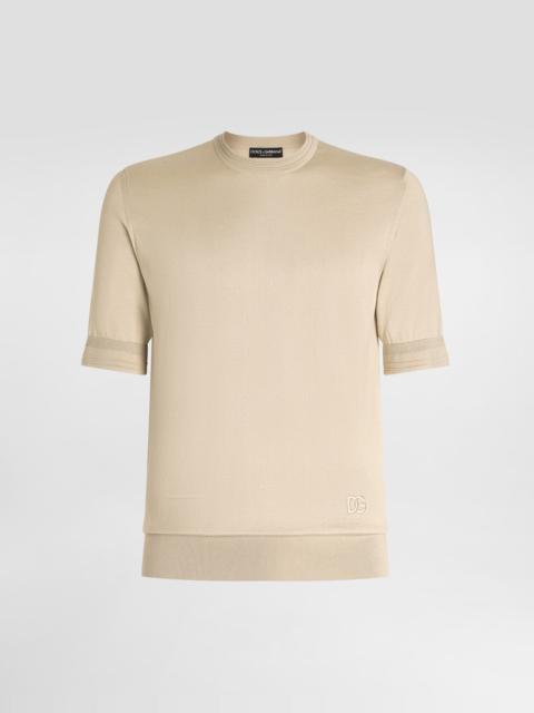 Silk crewneck pullover