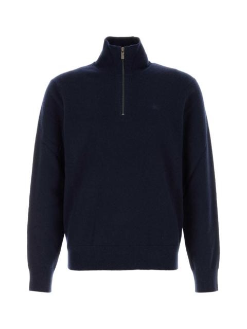Burberry Burberry Men Dark Blu Stretch Cashmere Blend Sweater