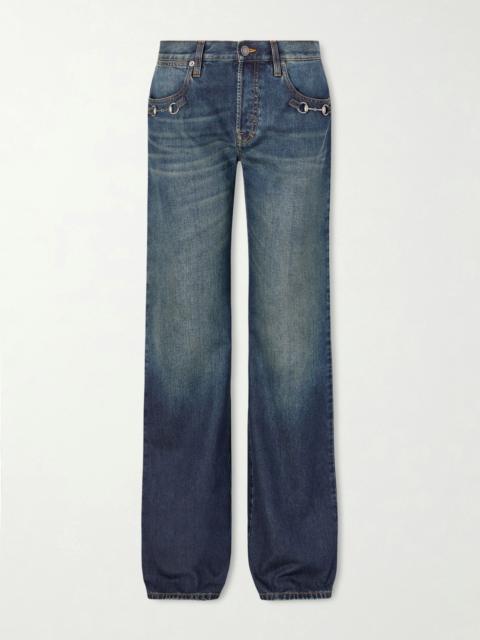 GUCCI Horsebit-embellished Mid-rise Wide-leg Jeans