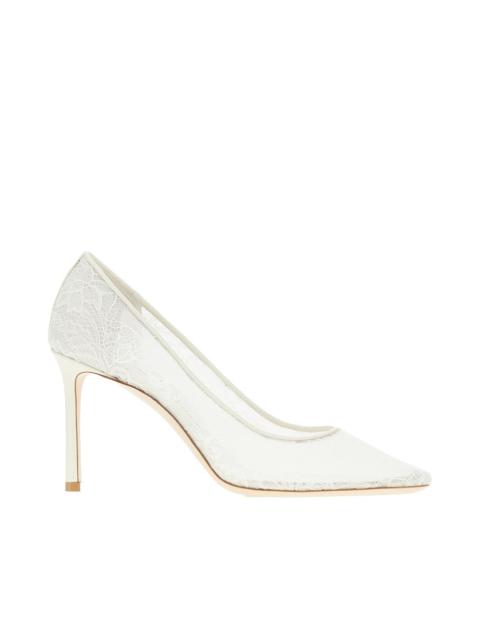 JIMMY CHOO 'ROMY 85' LACE PUMPS