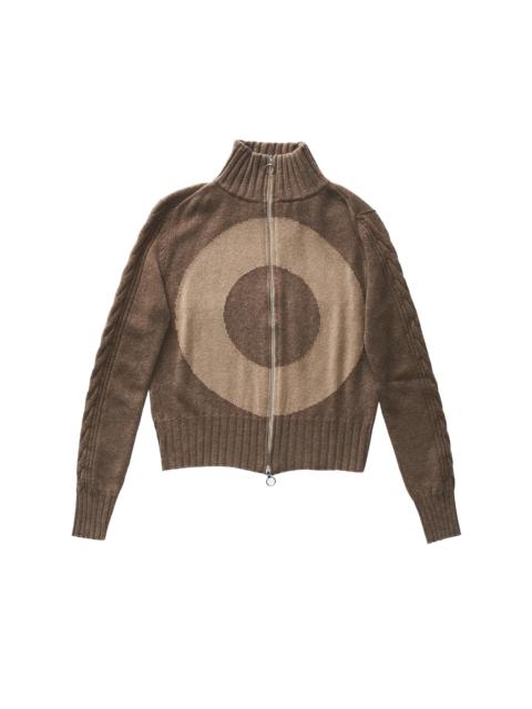 EDWARD CUMING Edward Cuming Zip-Up Mock Neck Window Jacket Brown