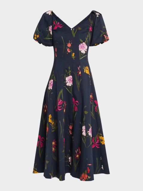 SACHIN & BABI Magnolia Paneled Floral-Print Midi Dress