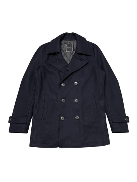 Other Designers Vintage Ships Jet Blue Wool Coat Double Breasted