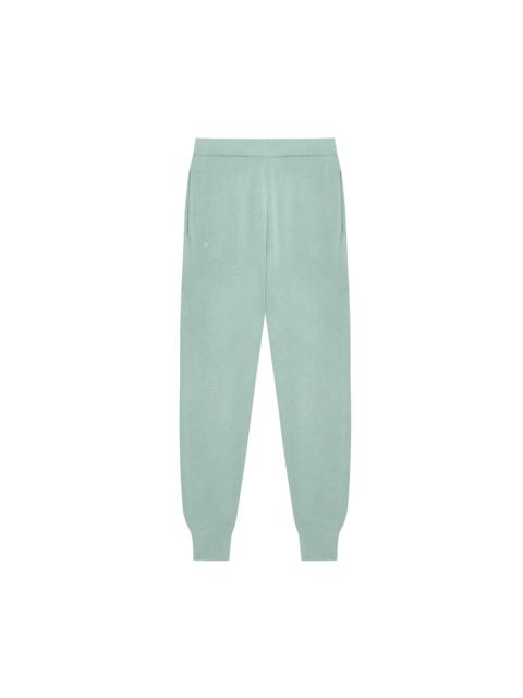 Womens Regenerative Merino Wool Track Pants - Eucalyptus Blue