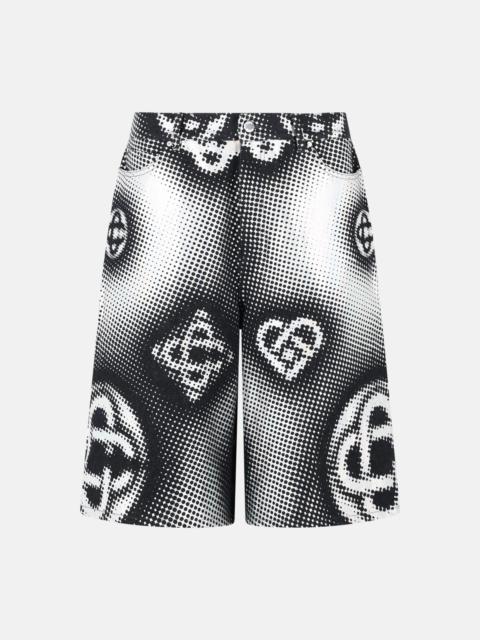 CASABLANCA 'PERLESCENT' NAVY COTTON BERMUDA SHORTS