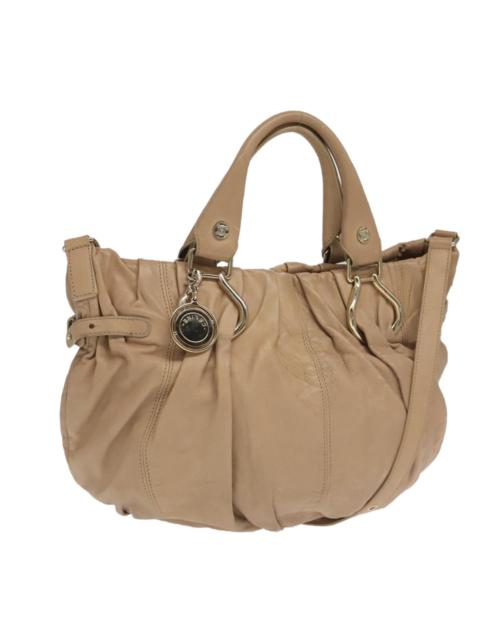 CELINE CELINE Hand Bag Leather Beige Silver