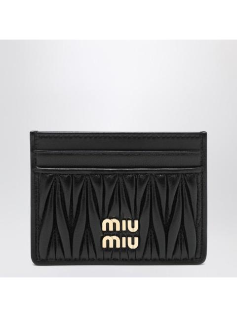 Miu Miu Miu Miu Black Matelassé Leather Cardholder Women