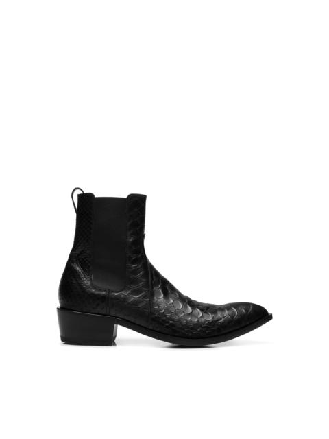 TOM FORD MATTE PRINTED PYTHON CHELSEA BOOT