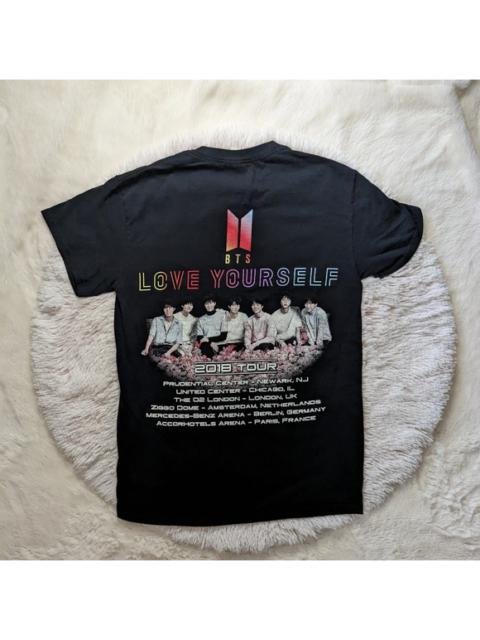 Other Designers BTS Love Yourself 2018 Tour Locations Back/Front Tshirt Gildan Unisex Small