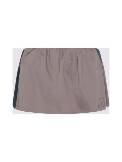 Miu Miu Beige And Green Cotton Skirt