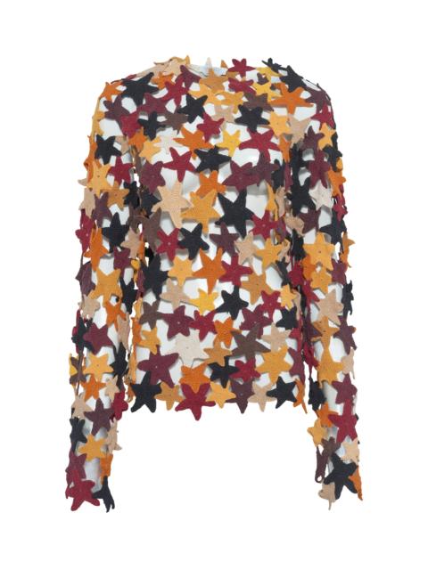 GABRIELA HEARST Thalor Crochet Stars Sweater in Multi Cashmere