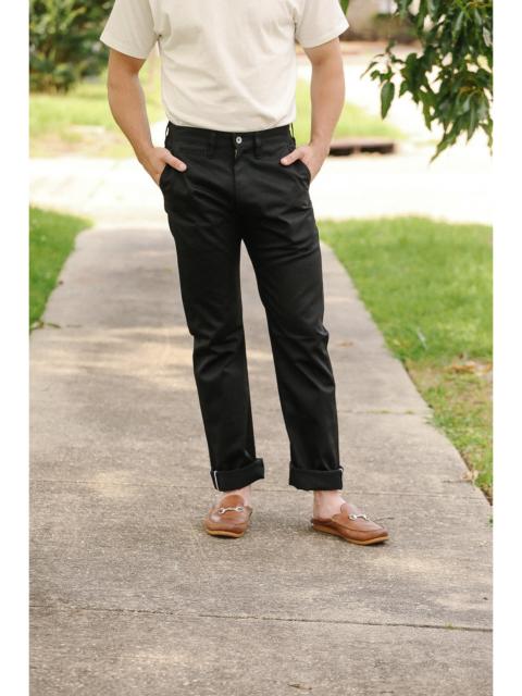 Iron Heart 9OZ MERCERIZED SELVEDGE COTTON RELAXED TAPERED CUT CHINOS - BLACK IH-727-BLK
