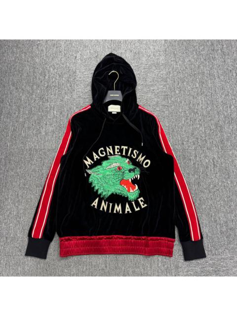 Gucci wolf head velvet hoodie