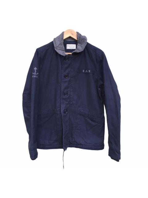 BEAMS PLUS US NAVY Sherpa Denim Jacket