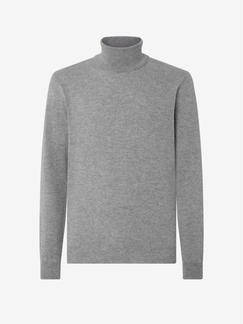 CORNELIANI Melange grey wool and cashmere turtleneck