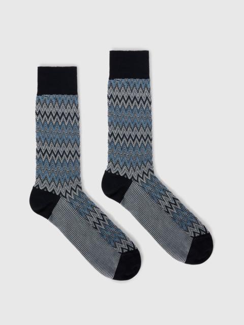 Missoni Mid-length cotton-blend socks with dégradé zigzag