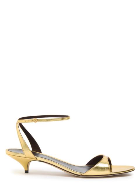 The Row Vika Ankle Strap 35 Metallic Leather Sandals