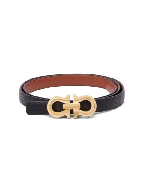 Gancini leather belt