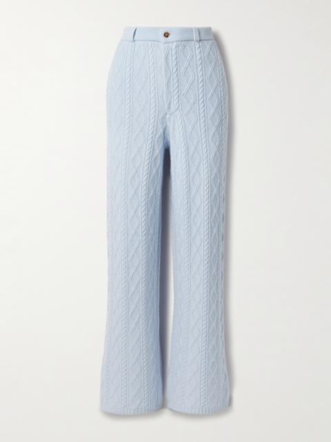 GUEST IN RESIDENCE Cable-knit Wool And Cashmere-blend Straight-leg Pants