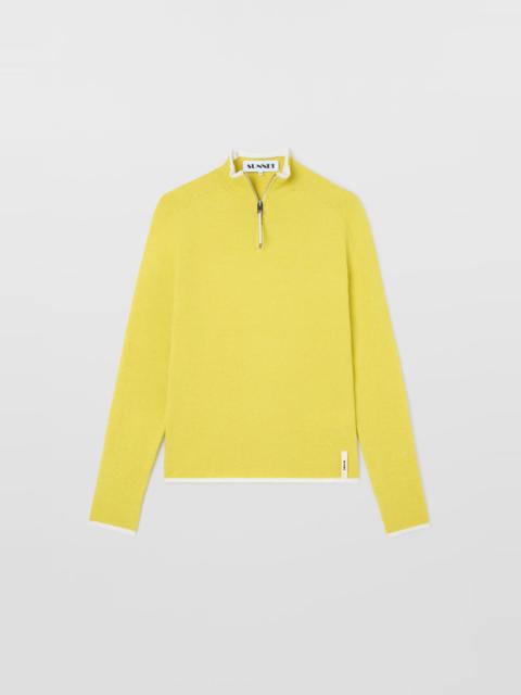 SUNNEI FITTED LONGSLEEVE W ZIP / chartreuse