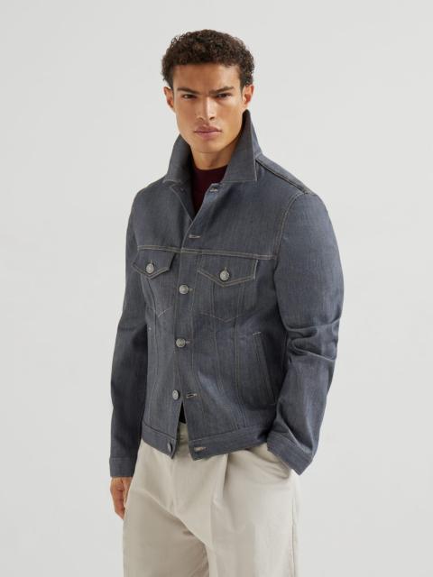 Brunello Cucinelli Comfort grayscale denim four-pocket jacket