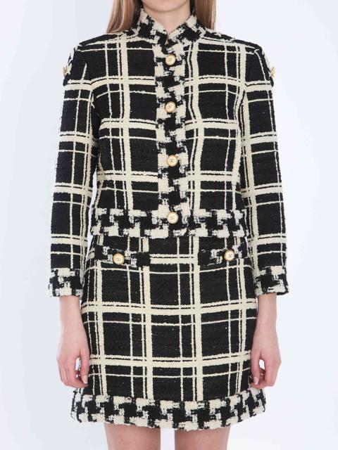 Valentino Garavani Women Macro Check Tweed Caban