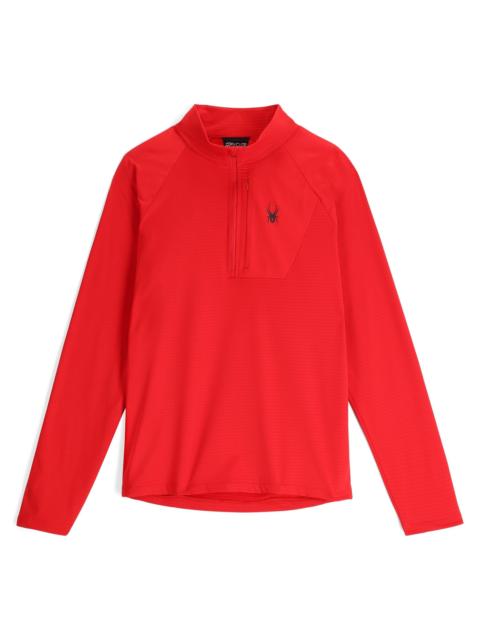 SPYDER Mens Gridweb Half Zip Jacket - Spyder Red