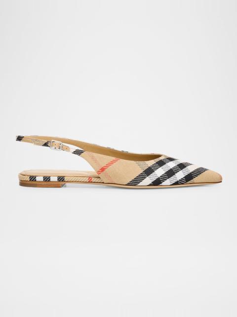 Birdie Check Slingback Ballerina Flats