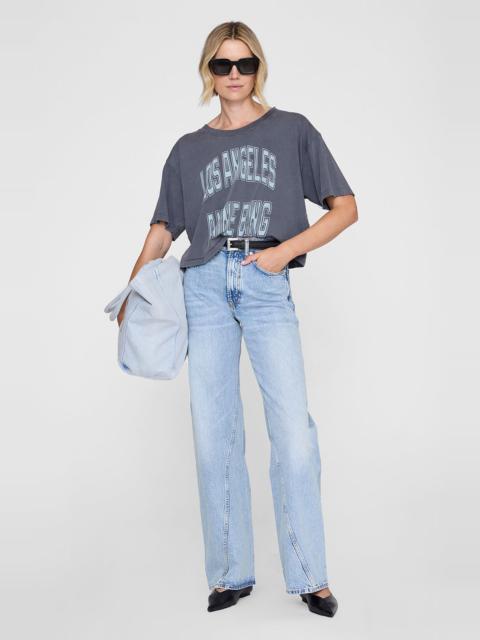 ANINE BING ANINE BING Johnny Cropped Tee in Washed Grey at Nordstrom
