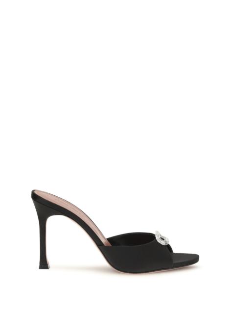 Amina Muaddi Amina Muaddi Camelia Mule Sandals Black Satin