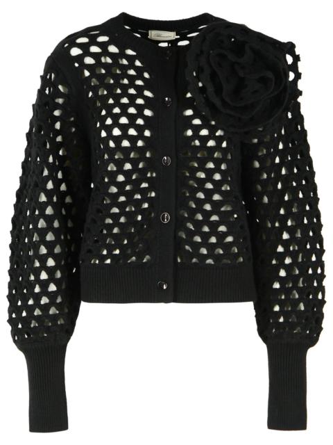 Blumarine Blumarine Openwork Wool Cardigan Black Women