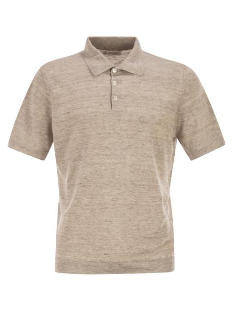 Brunello Cucinelli Brunello Cucinelli Men Linen And Cotton Knit Polo Shirt