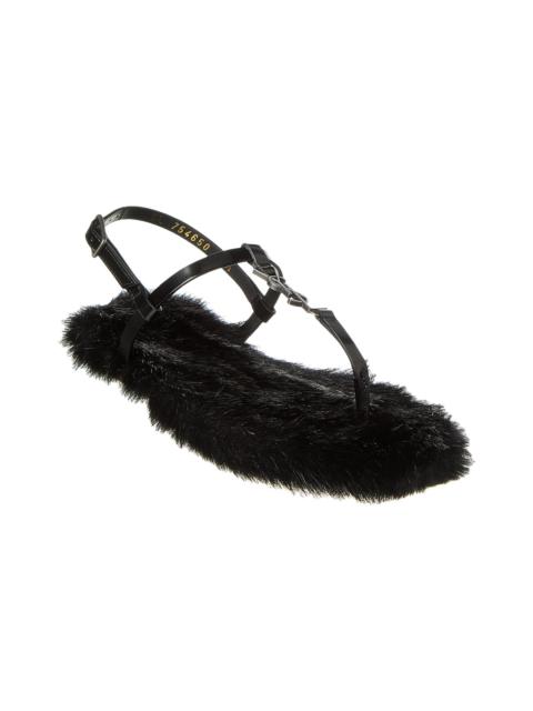 Saint Laurent Cassandra Leather Sandal