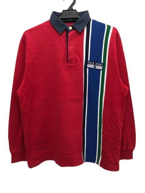 Polo Ralph Lauren 90s 🔥 POLO SPORT VERTICAL STRIPE POLO RUGBY LONGSLEEVE RARE