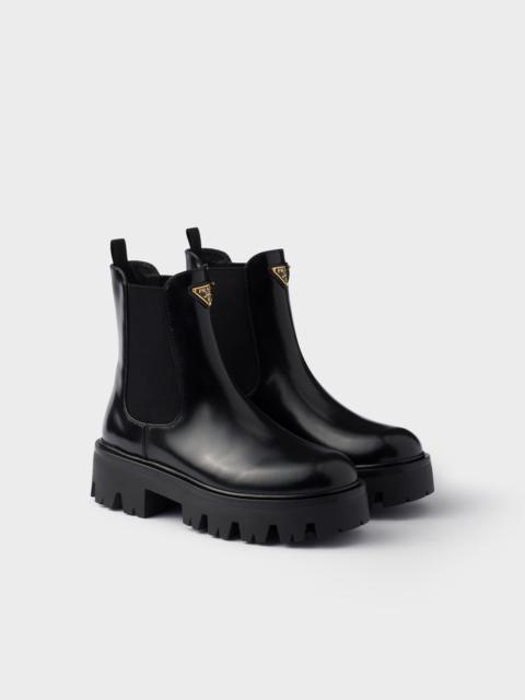 Prada Brushed leather booties