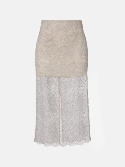 ROTATE Floral lace guipure pencil skirt