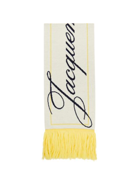 JACQUEMUS Off-White & Yellow La Croisière 'The Liga' Scarf