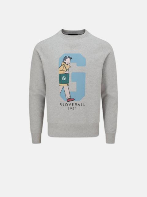 GLOVERALL Unisex Ivy Boys Anniversary Graphic Sweatshirt Grey