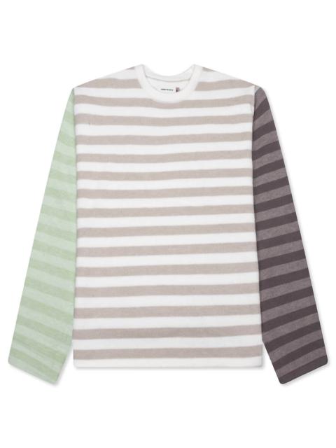 HONOR THE GIFT MULTI STRIPE CREWNECK - BONE