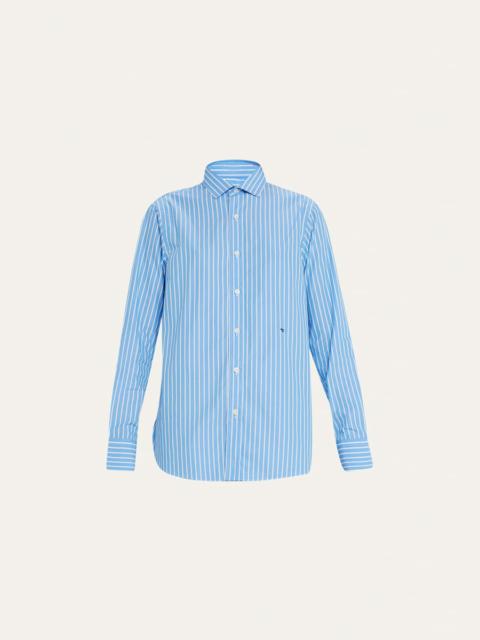 HommeGirls® Stripe Classic Button-Up Cotton Shirt