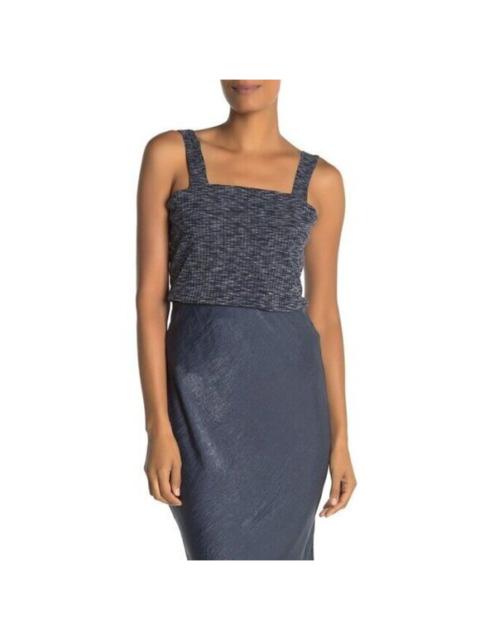 Other Designers Bobeau Ribbed Marl Tank Top Denim Blue Sleeveless Top SZ L NWT