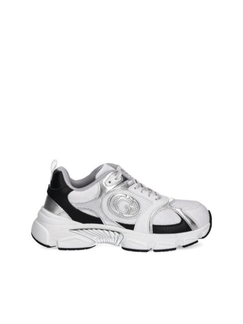 GUESS USA metallic-panelled mesh sneakers