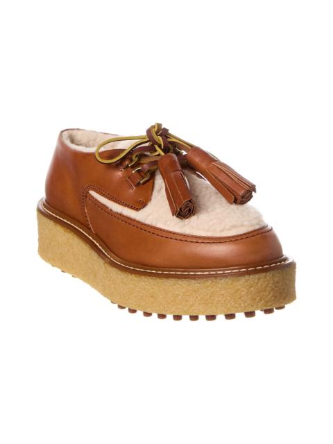 Tod's TOD’s Leather & Shearling Platform Loafer