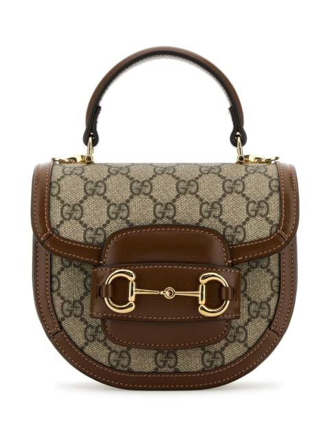 Gucci Women Gg Supreme Fabric Mini Horsebit 1955 Handbag