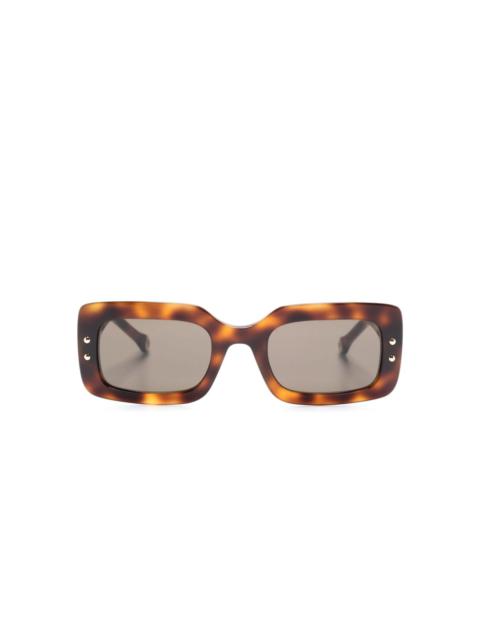 CAROLINA HERRERA tortoiseshell rectangle-frame sunglasses