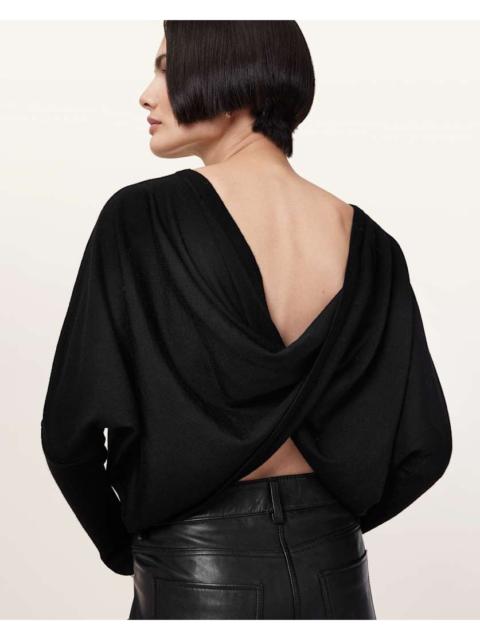 ALLSAINTS JULIEANA WRAP MERINO WOOL JUMPER