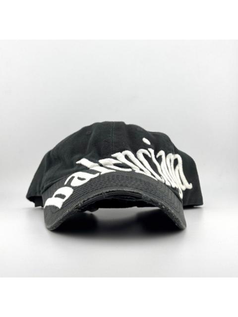 BALENCIAGA SS23 Balenciaga Diagonal Logo Embroidered Distressed Hat