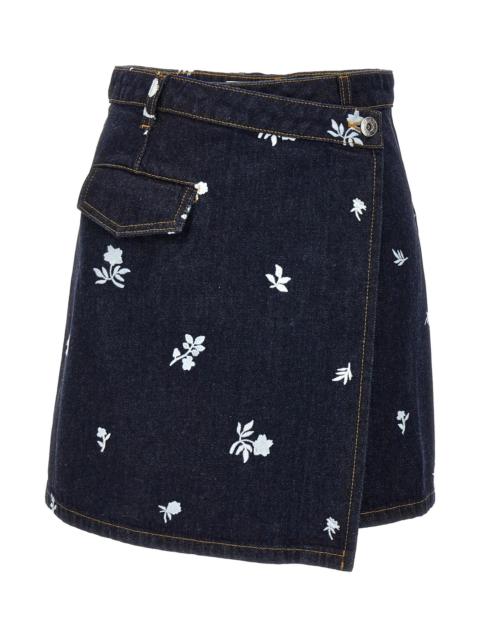 Lanvin All-over embroidery skirt