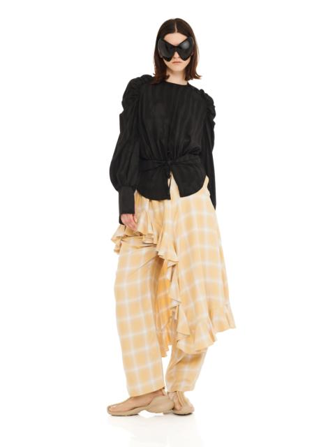 Collina Strada BLACK WAVY FLOWER STRIPE IRIS TOP